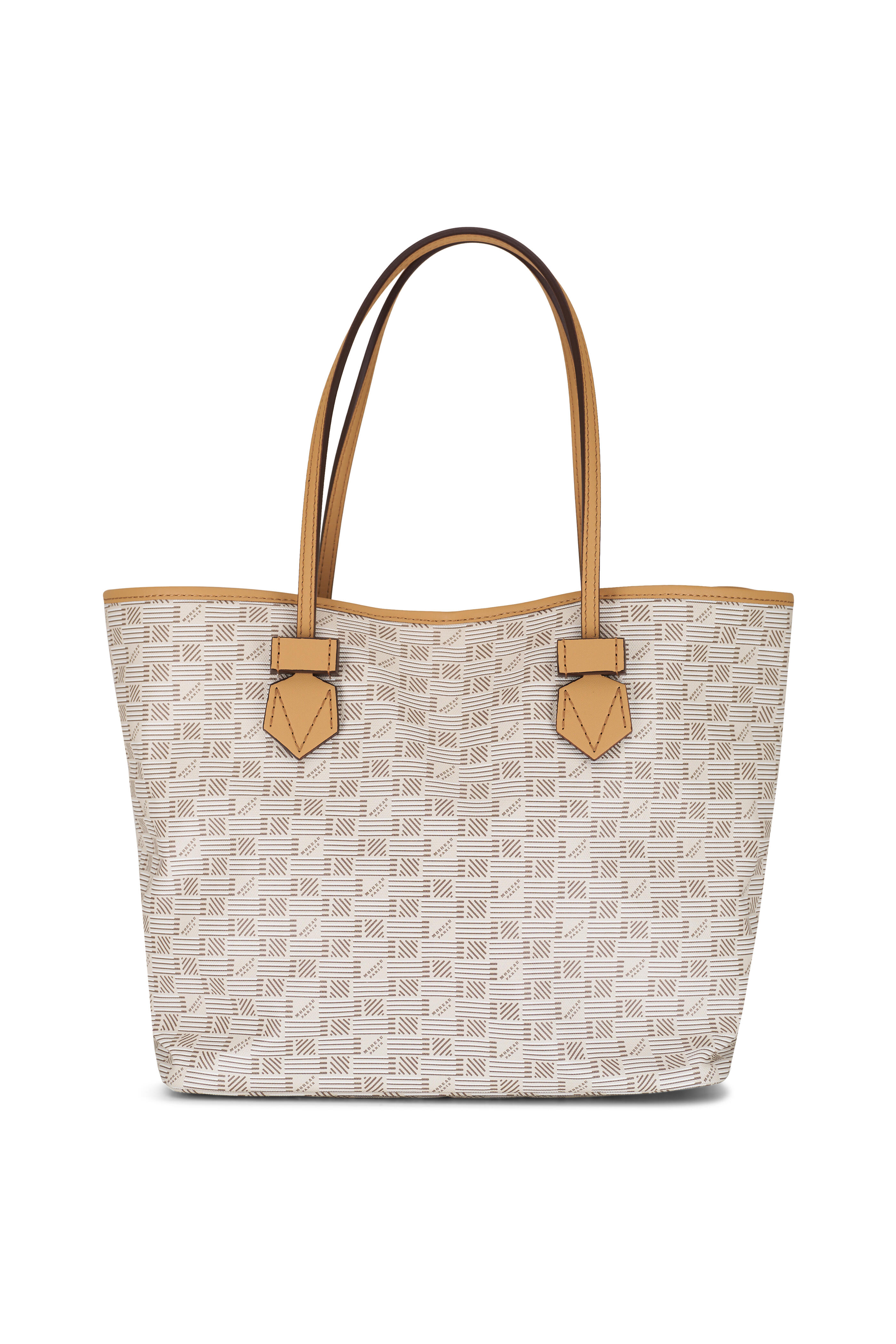 MOREAU PARIS モローパリ Moreau Paris Women's Medium Saint Tropez Cappuccino Monogram Tote
