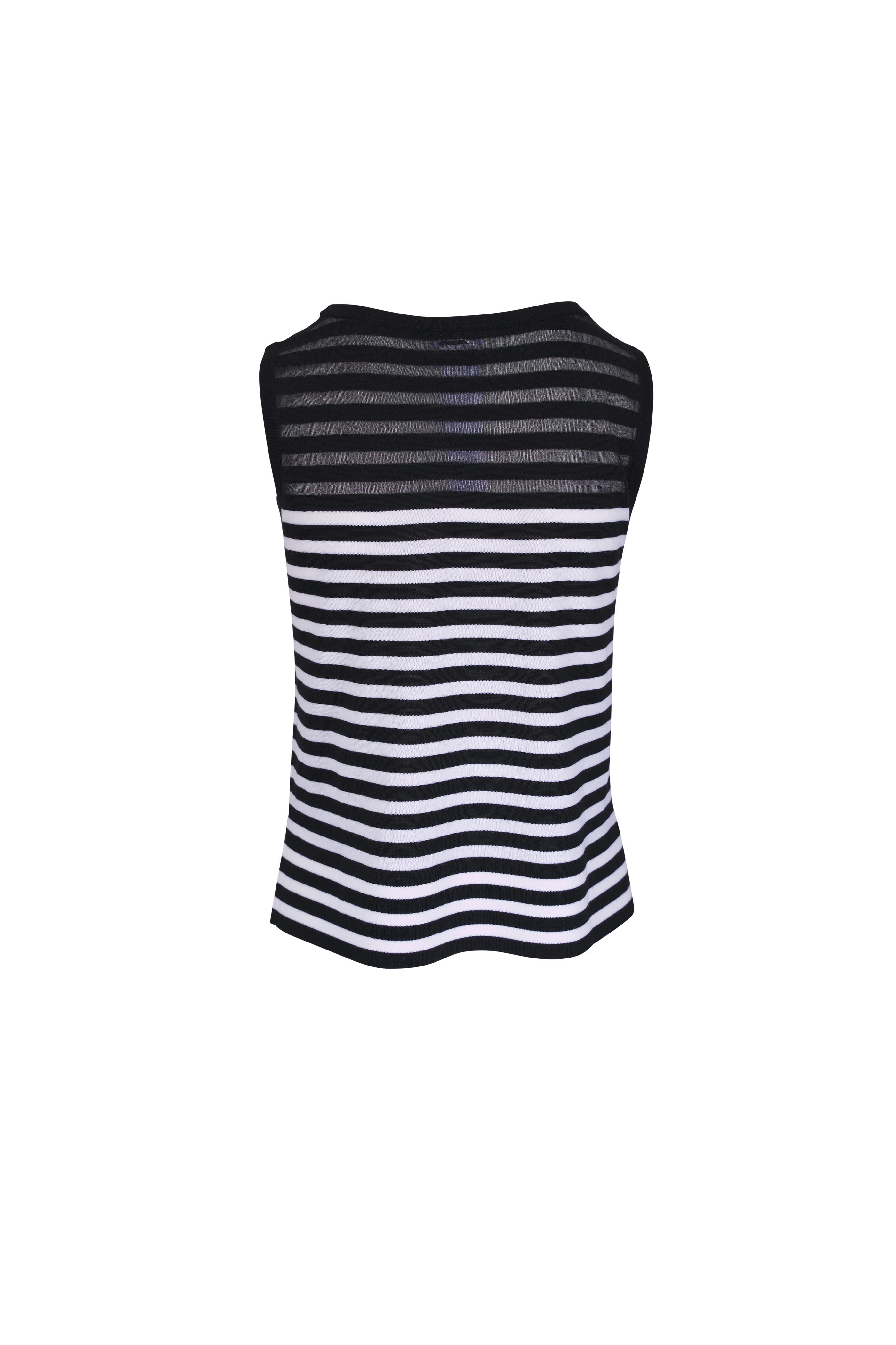 Akris Punto - Black & Cream Kodak Stripe Knit Top