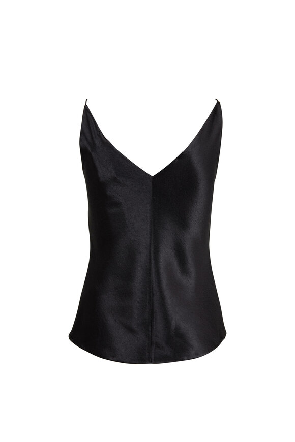 Vince - Black Satin V-Neck Cami