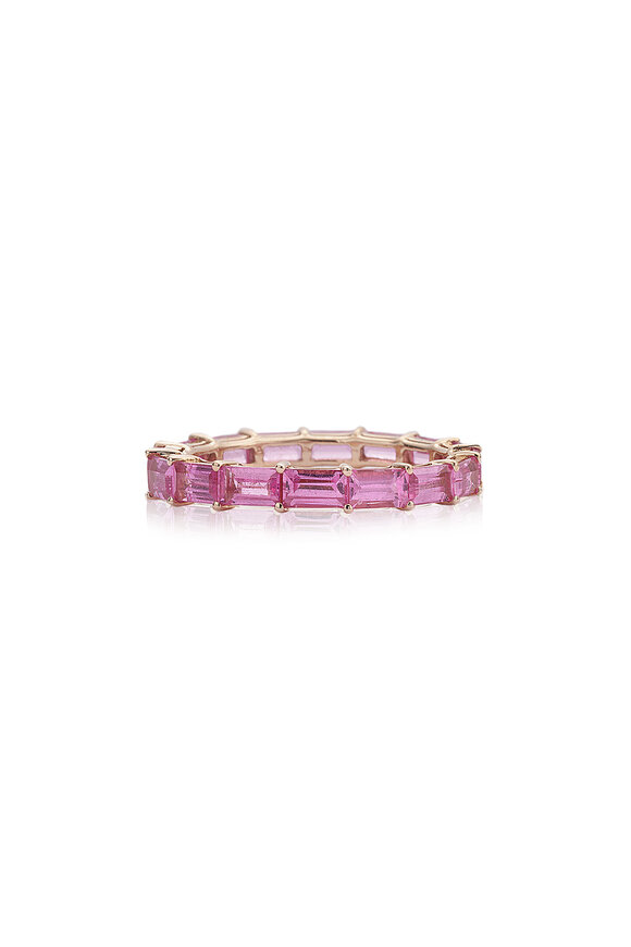 Nam Cho Baguette Pink Sapphire Eternity Band