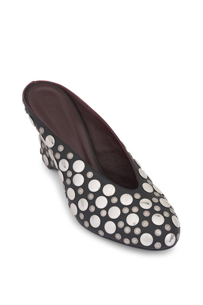 PRADA ミュール Prada - Black Leather Logo Mule | Mitchell Stores
