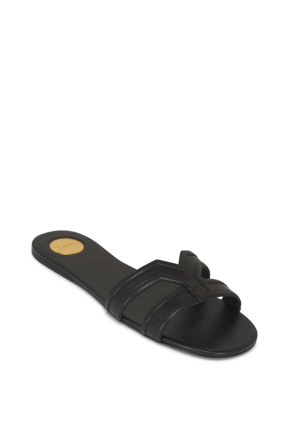 Saint Laurent Mabrouka Black Leather Sandal