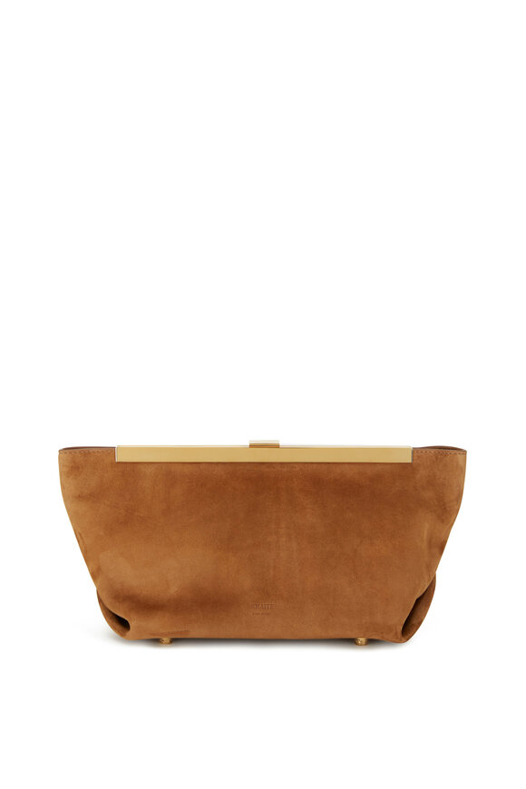 Khaite - Aimee Caramel Suede Envelope Clutch