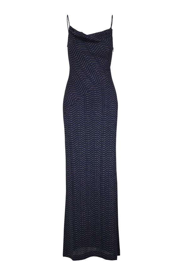Missoni Blue & Gold Maxi Dress - view 1