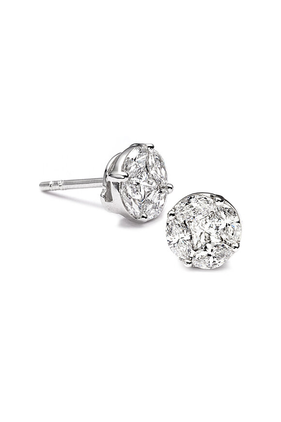 Nam Cho 18k White Gold Diamond Studs