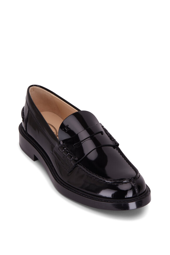 Tod's Gomma Basso Black Patent Leather Loafer