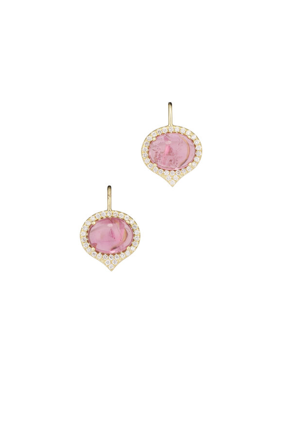 Lauren K 18 Yellow Gold Pink Tourmaline Drop Earring - view 1