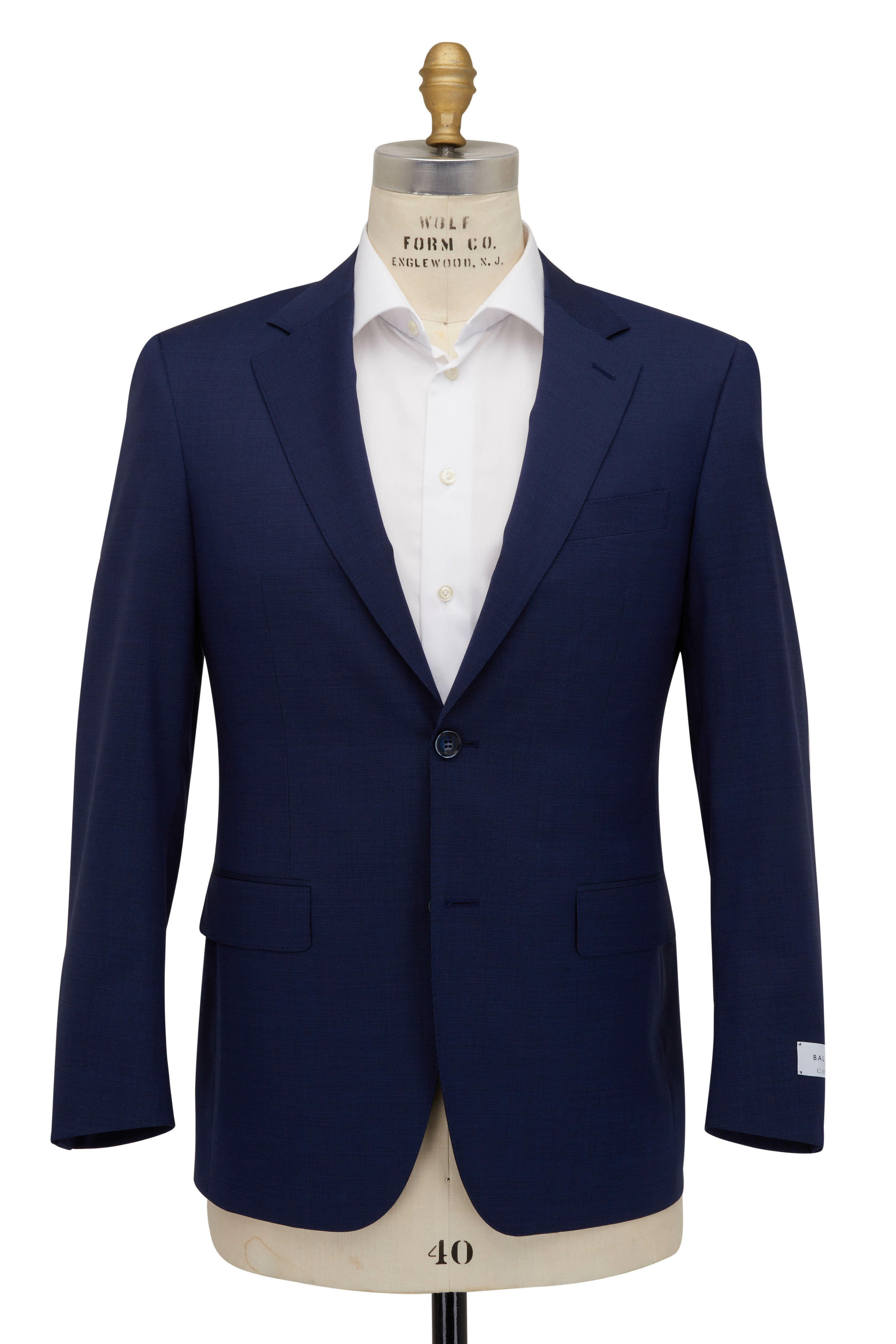 Canali - Navy Blue Balance Solid Textured Wool Suit