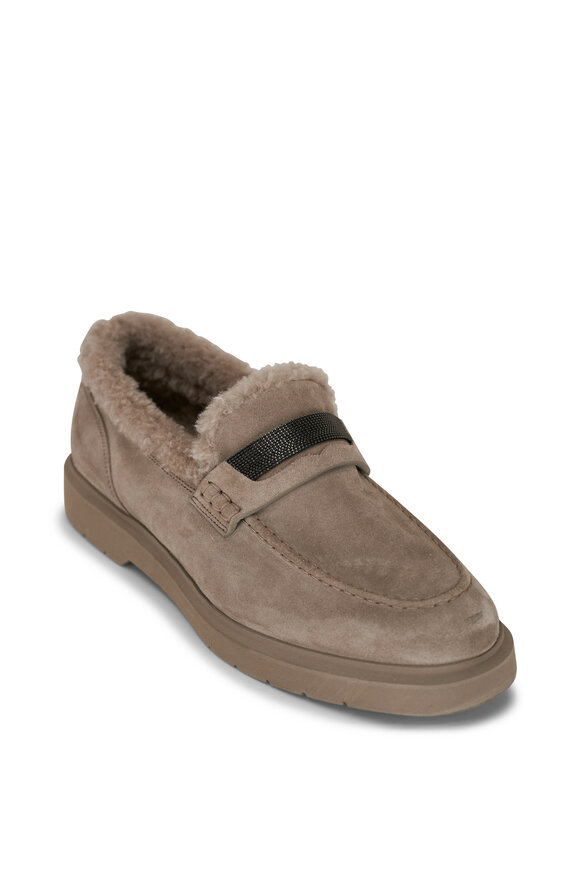 Brunello Cucinelli Ice Suede Shearling Light Loafer 