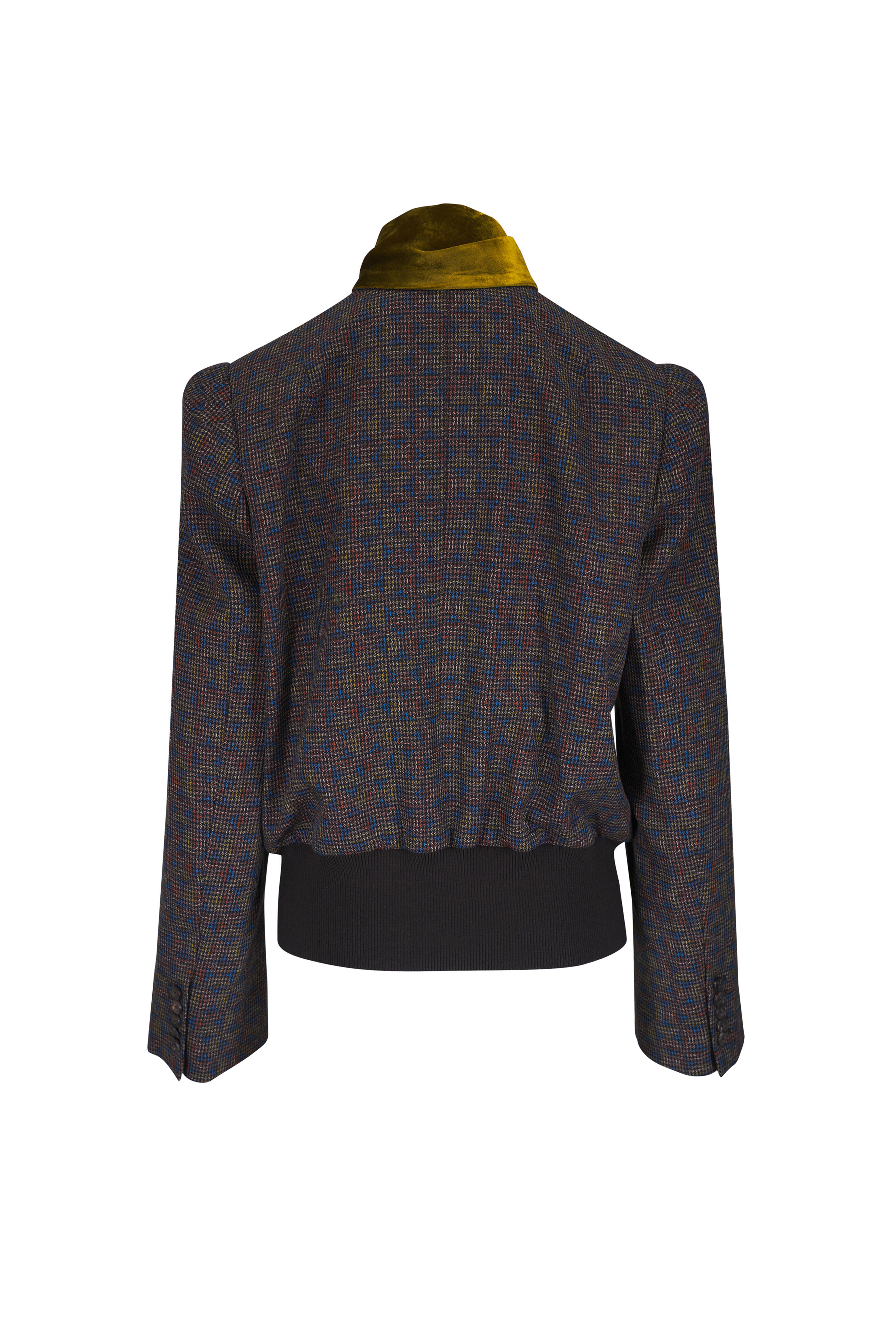 Dries Van Noten - Black & Khaki Multi Houndstooth Print Jacket