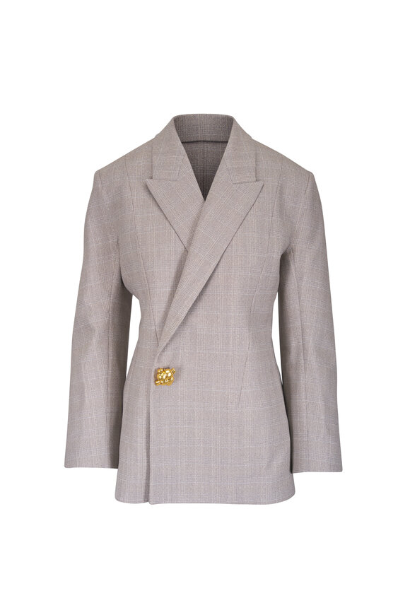 Bottega Veneta Silt Prince Of Wales Wool Jacket - view 1