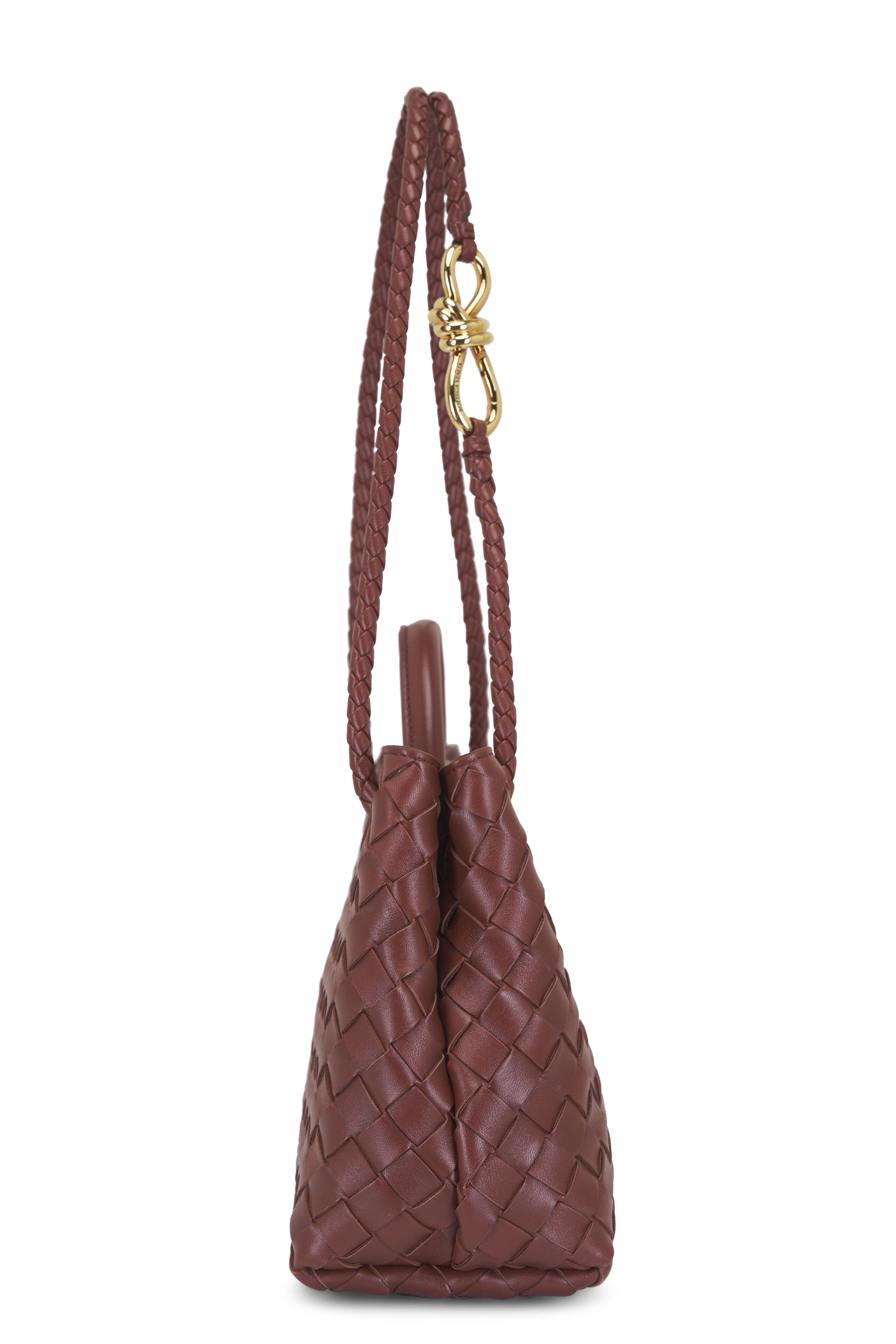 Bottega Veneta - Small Andiamo Sapele Intrecciato Leather Satchel