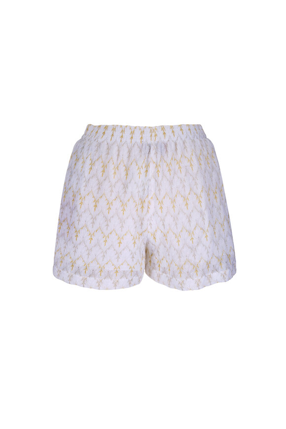 Missoni White & Gold Sequin Shorts - view 3