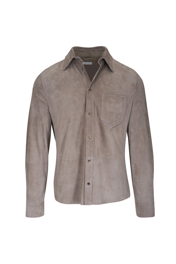 ジャケット BRUNELLO CUCINELLI Giacca Brunello Cucinelli - Gray Solid Cashmere Coat | Mitchell Stores