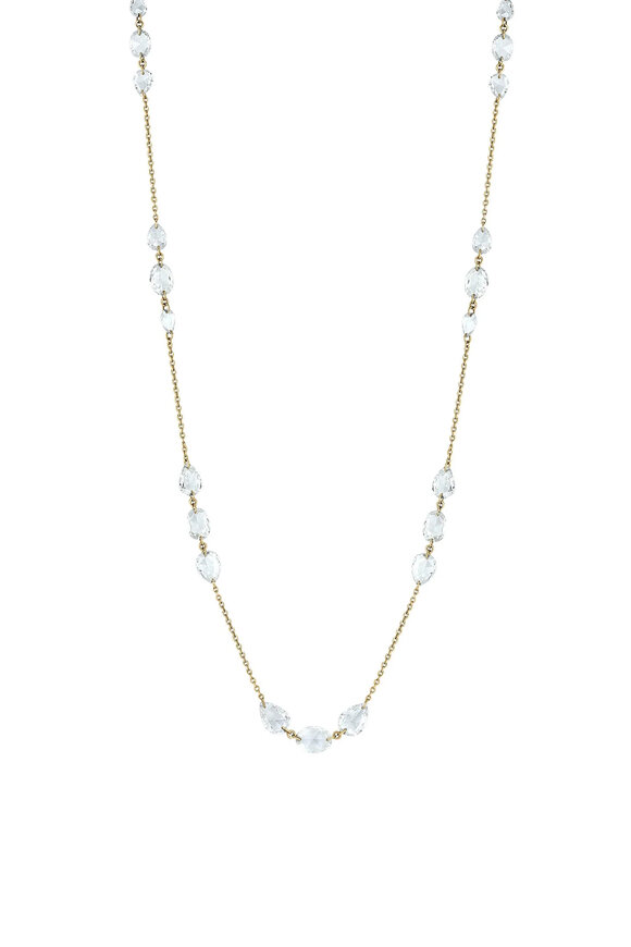 64 Facets Ethereal Oval & Rose Cut Diamond Chain Necklace