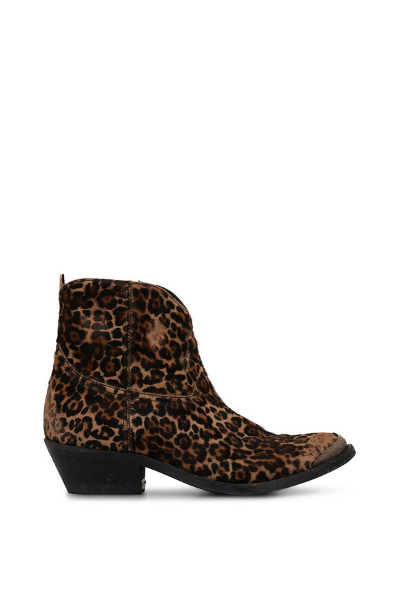 Golden Goose - Young Leopard Rustic Western Bootie, 25mm