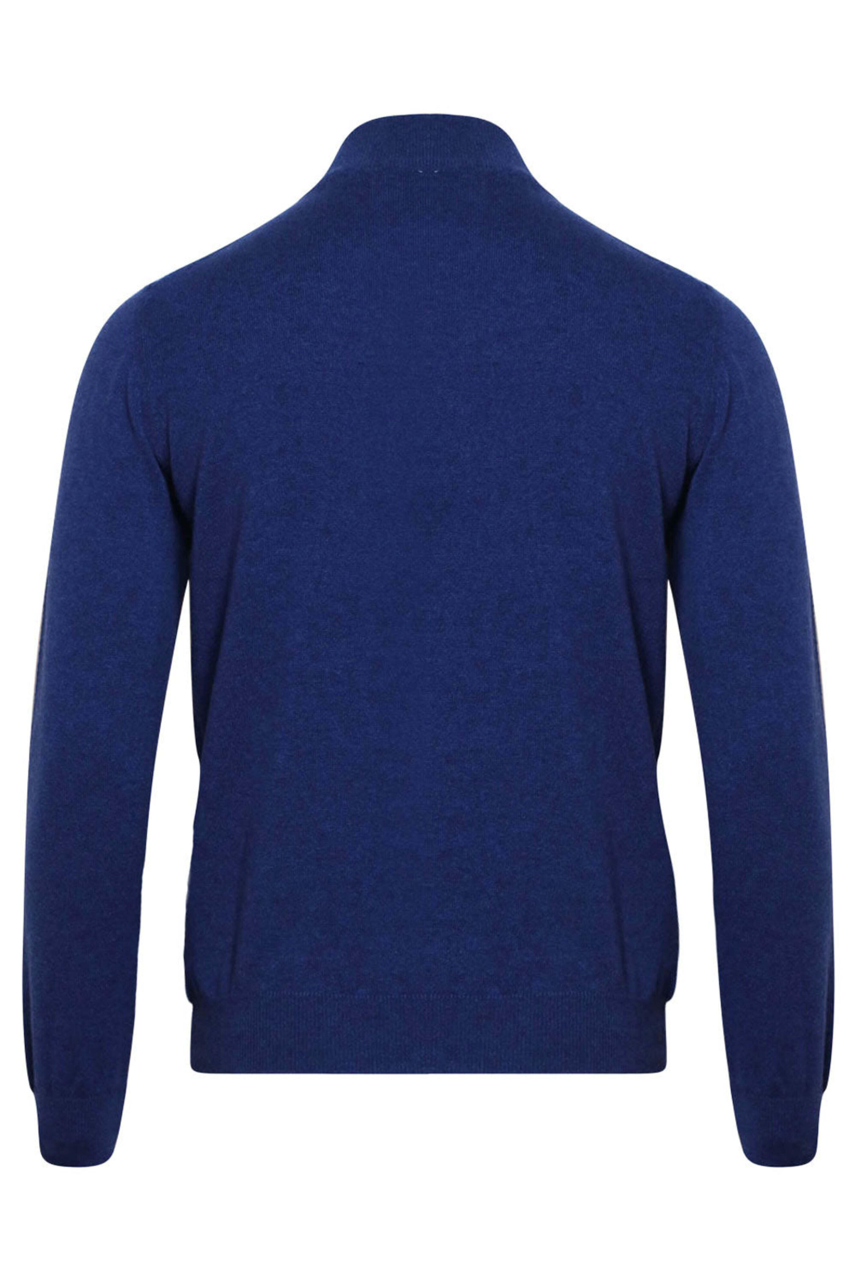 Kiton - Blue Cashmere Quarter Zip | Mitchell Stores