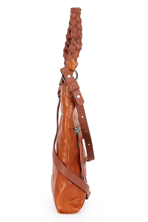 Henry Beguelin - Marmara Tan Rumpled Leather Braided Handle Bag