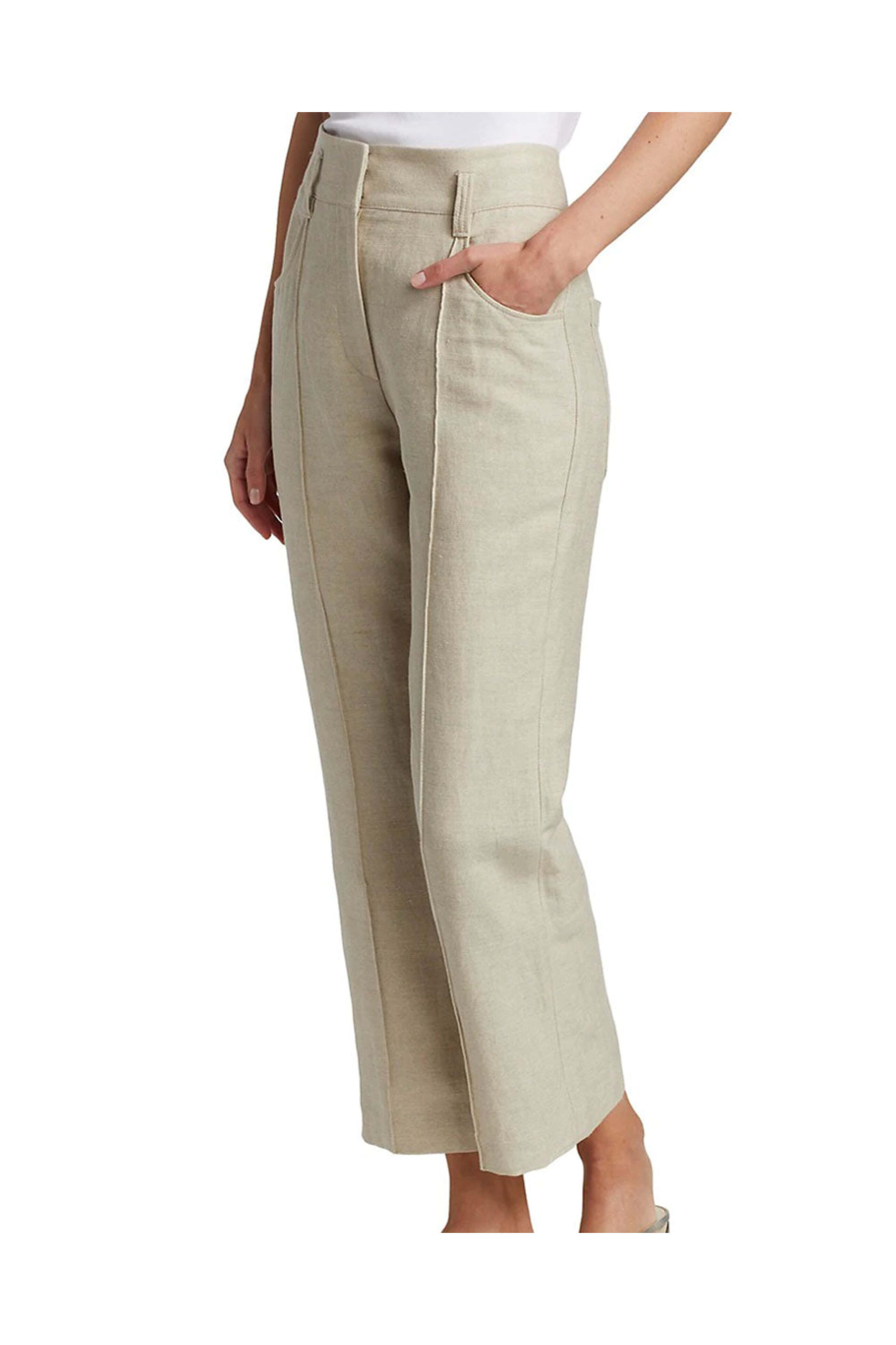 Brunello Cucinelli - Oyster Linen Kick Flare Pant