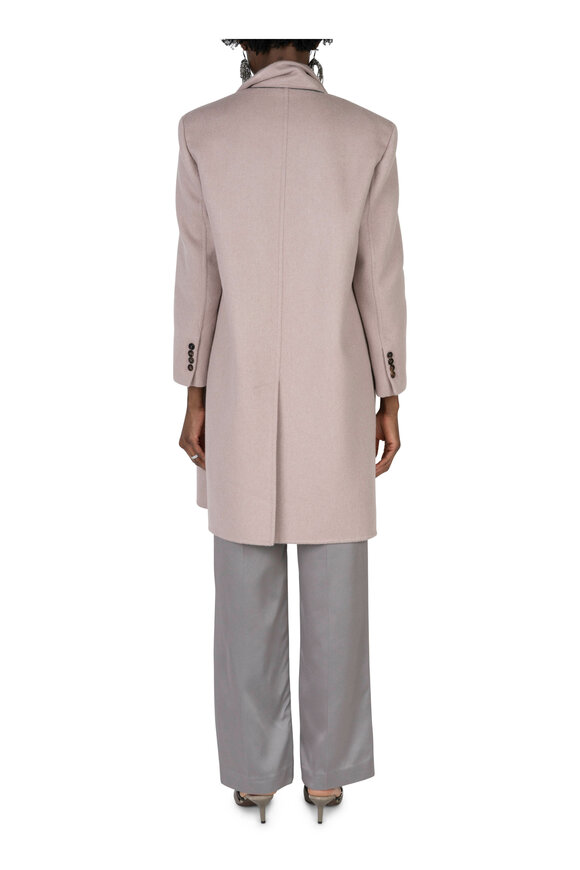 Brunello Cucinelli - Dusty Rose Cashmere Double-Breasted Coat 