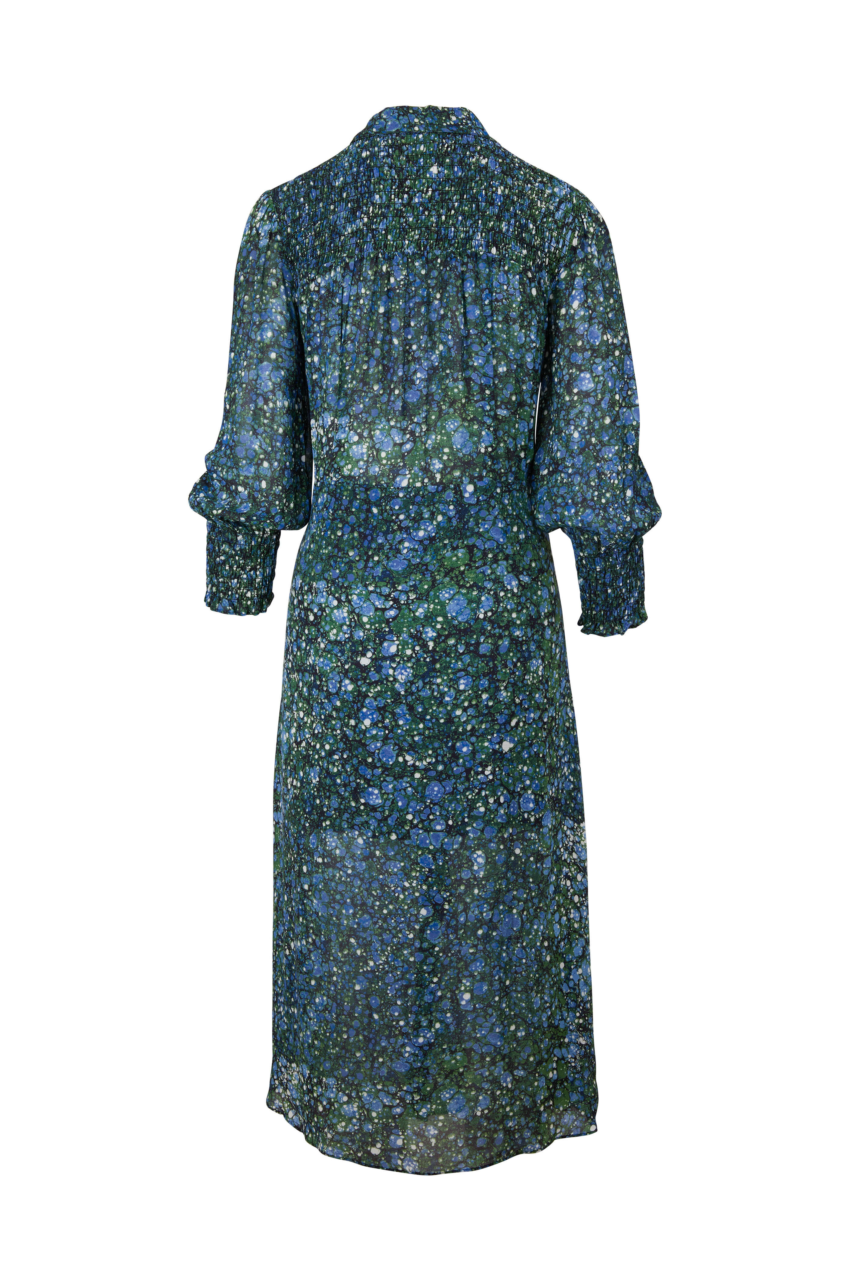 Veronica Beard - Mirren Blue & Green Marble Print Dress