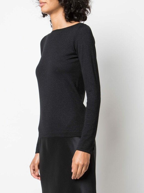 Brunello Cucinelli - Black Cashmere, Silk & Lurex Bateau Neck Sweater