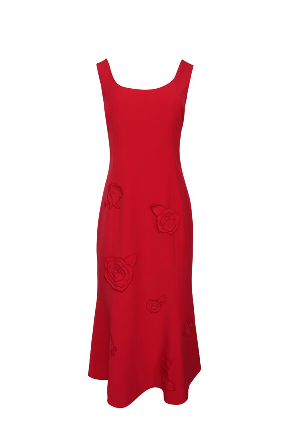 Leo Lin Emily Scarlet Applique Midi Dress