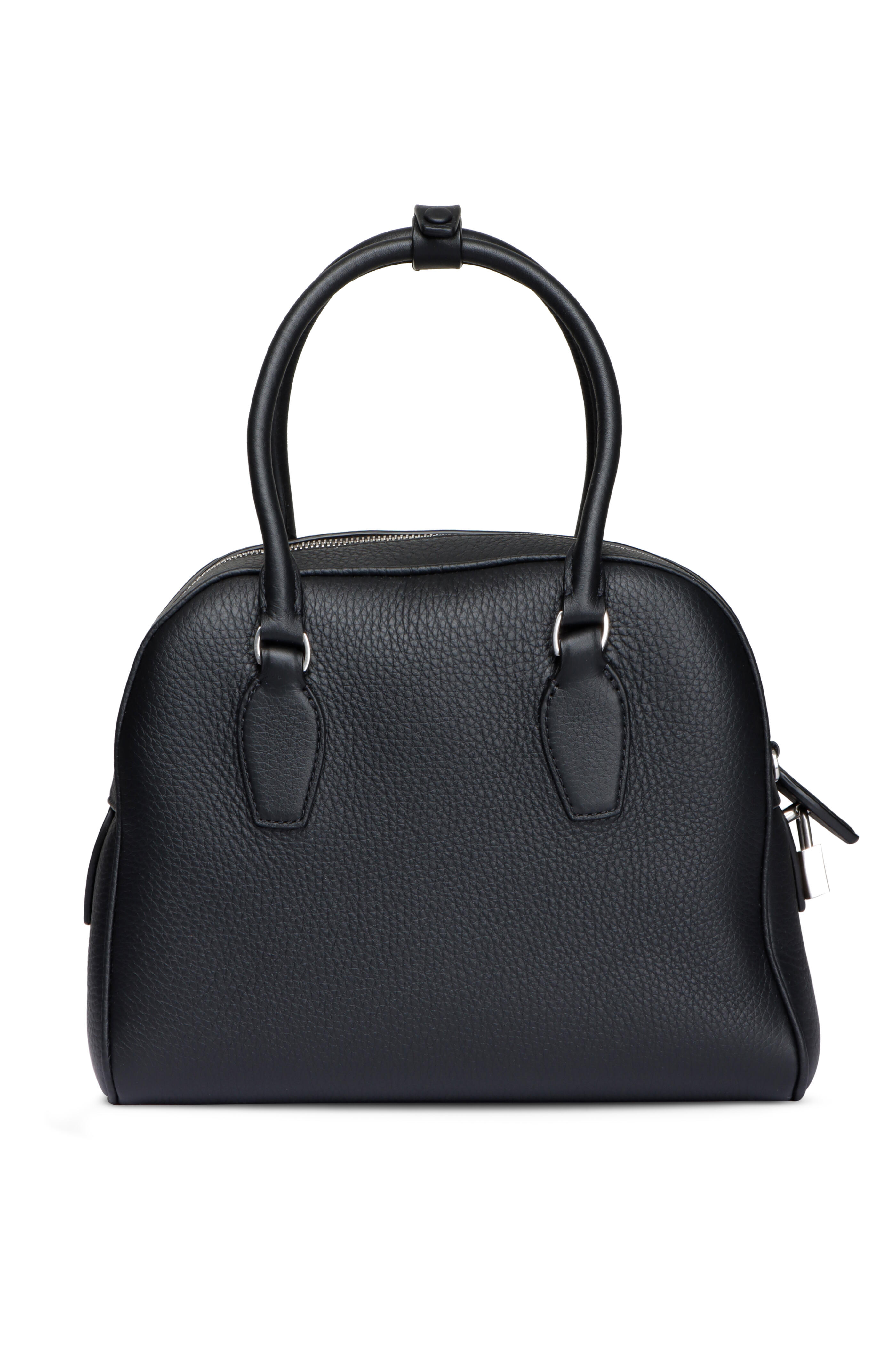 The Row - India 10.00 Black Leather Top Handle Bag