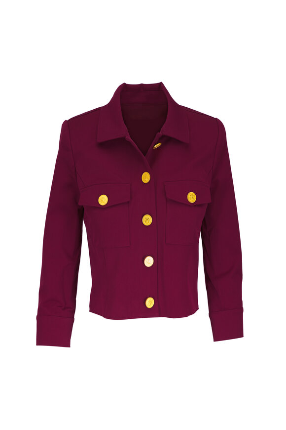 L'Agence Kumi Black Cherry Cropped Jacket