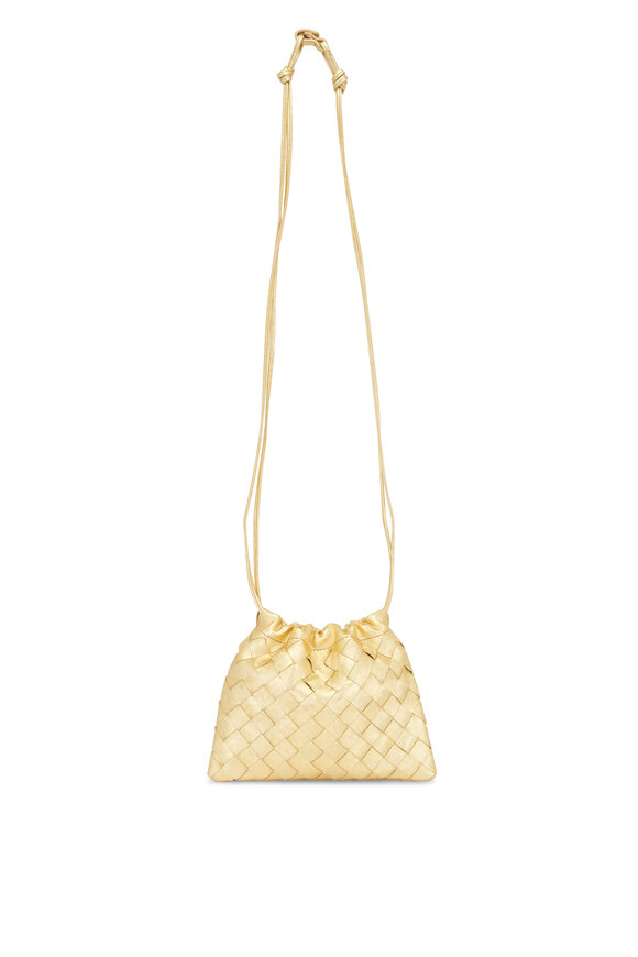 Bottega Veneta Small Dustbag Gold Intrecciato Leather Pouch - view 3