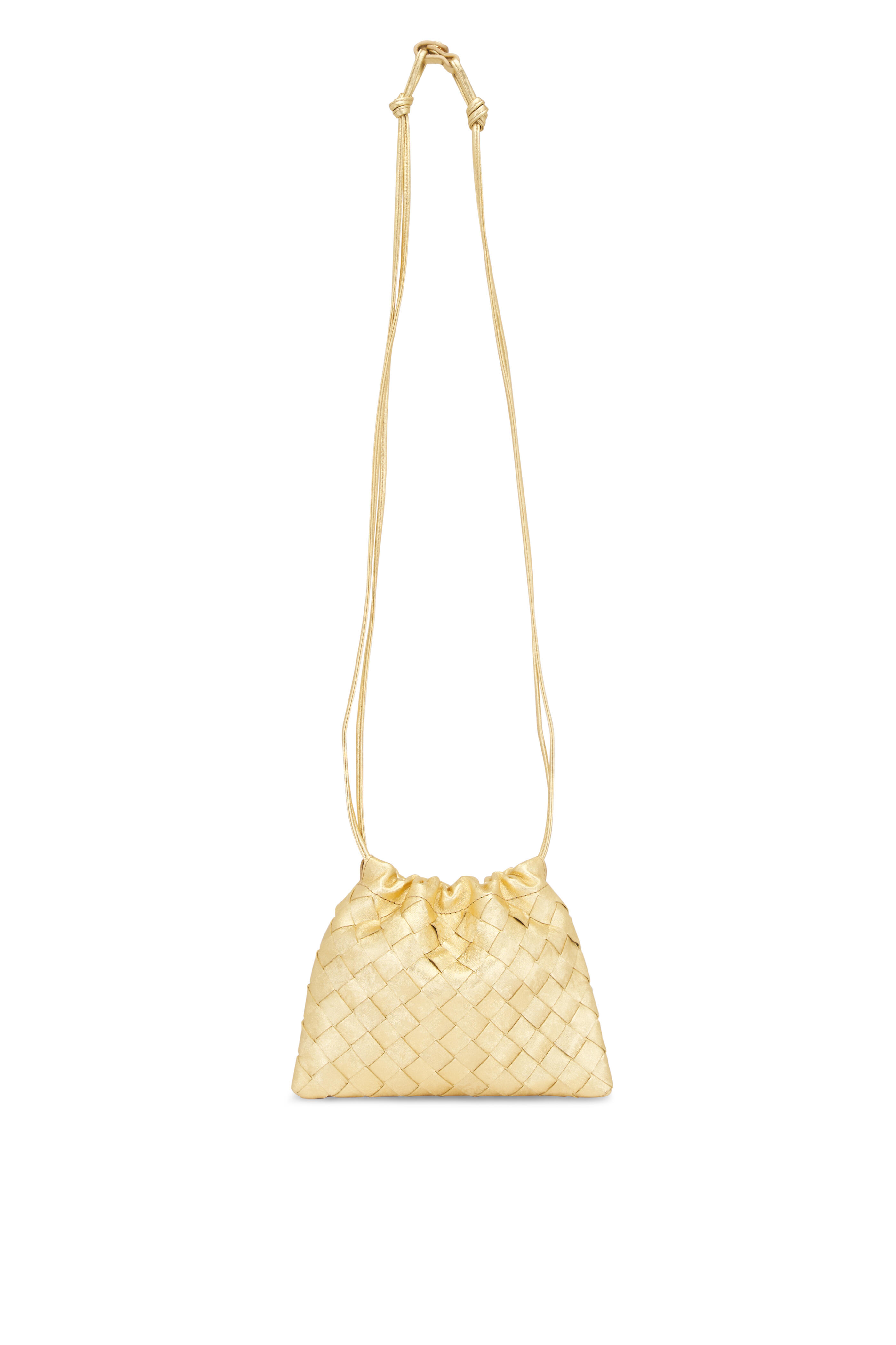 Bottega Veneta - Small Dustbag Gold Intrecciato Leather Pouch