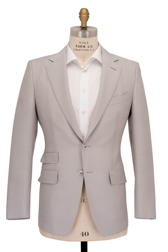 Tom Ford - Poplin O'Connor Solid Silver Suit