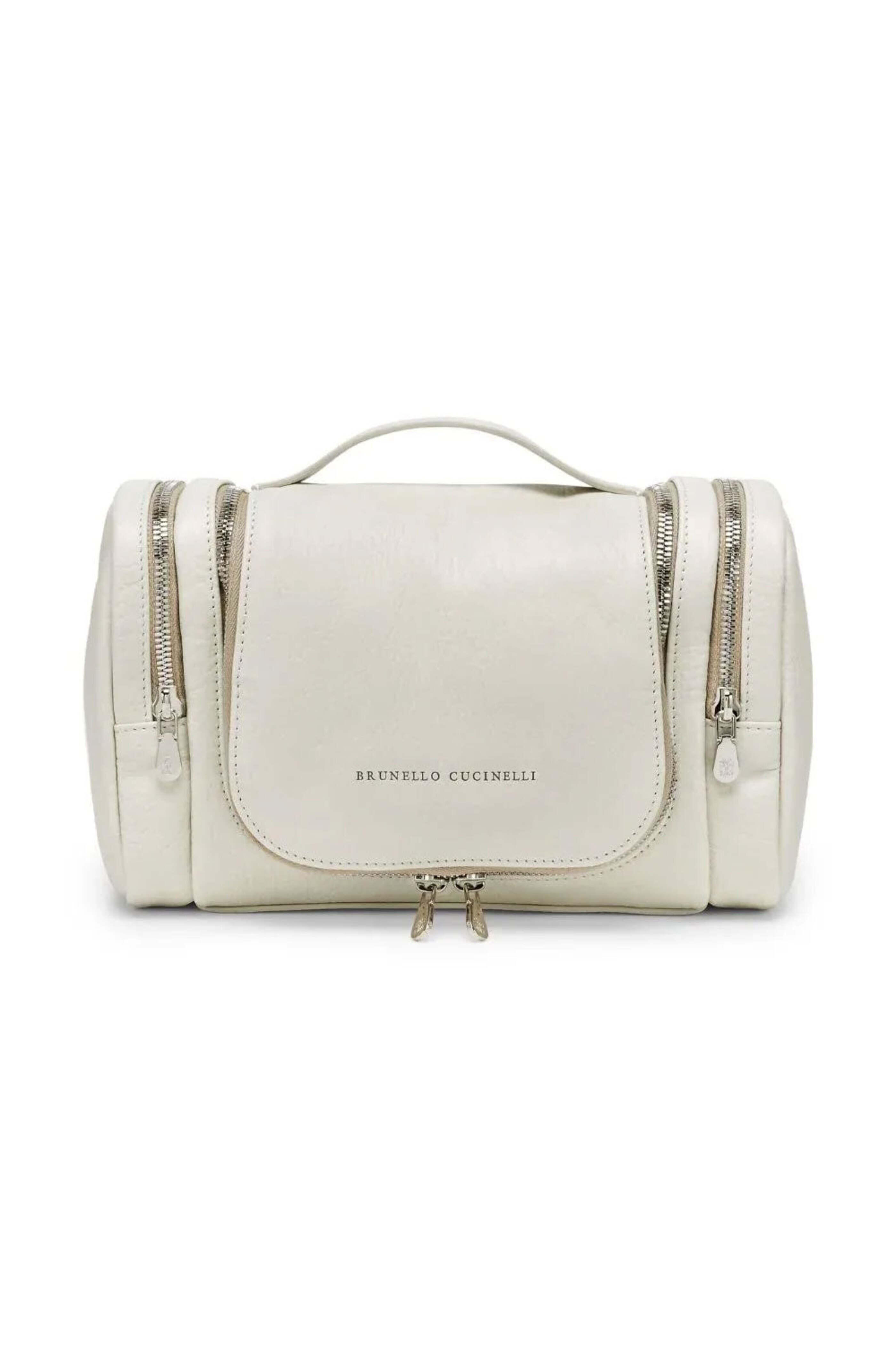 Brunello Cucinelli - Grained Calfskin Beauty Case in Milk