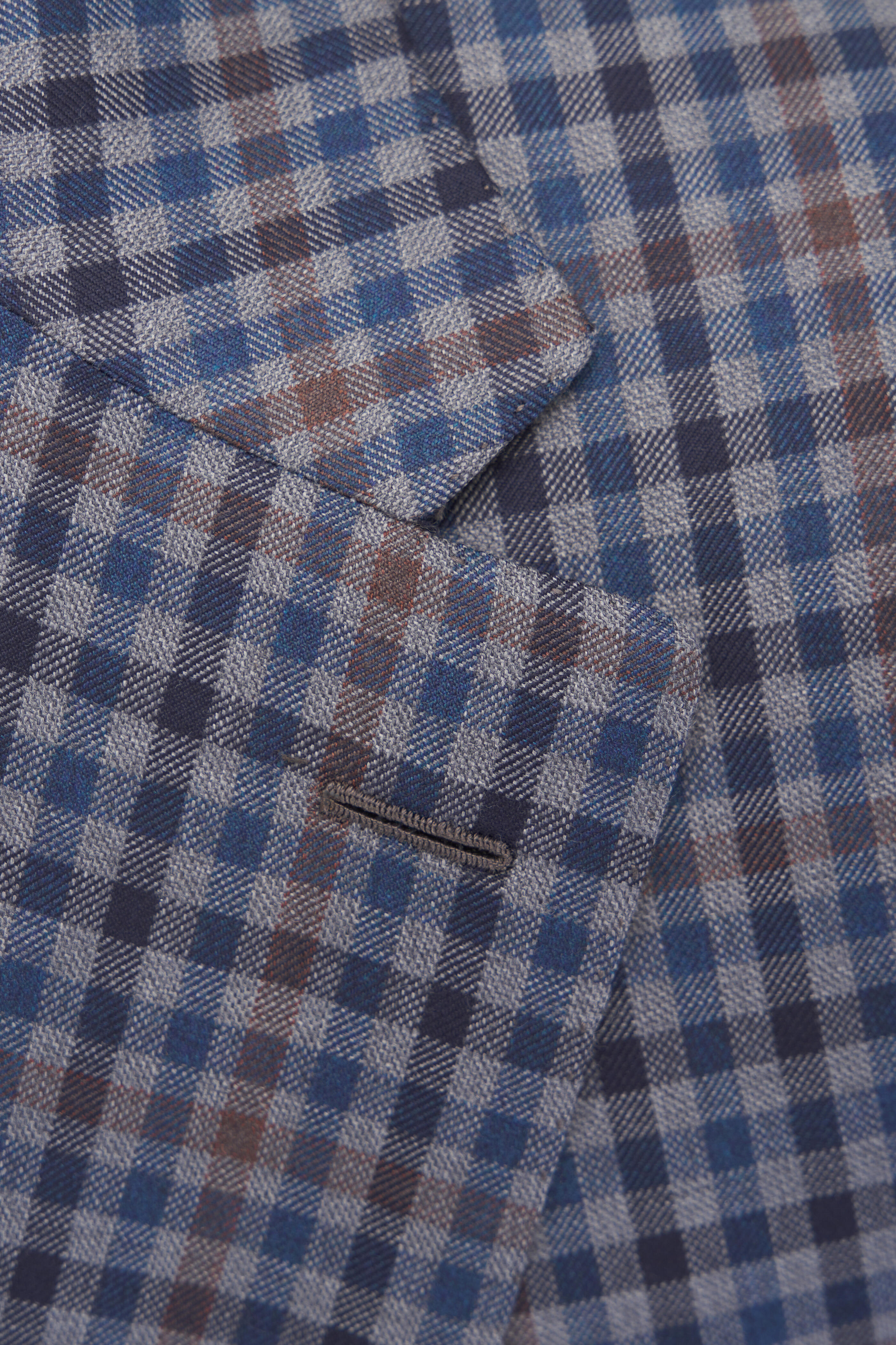 Brioni - Gray, Navy & Brown Check Wool Sportcoat