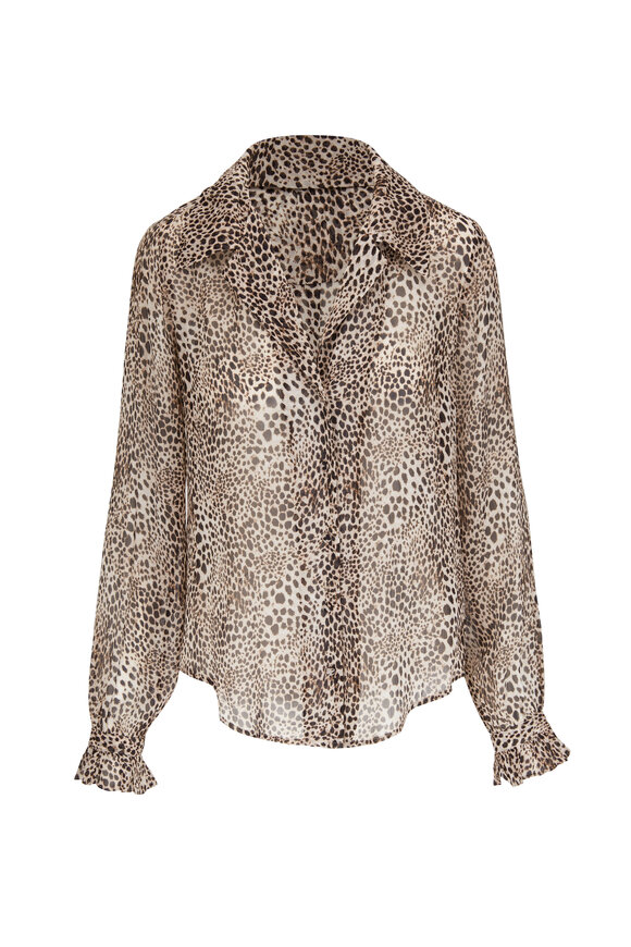 Paige - Ellyn Leopard Print Silk Blouse