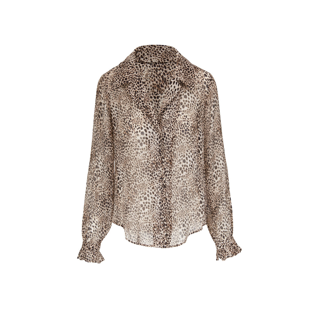 Paige - Ellyn Leopard Print Silk Blouse | Mitchell Stores