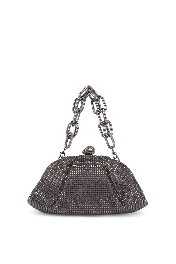 Judith Leiber Couture Gemma Dark Gray Crystal Chain Top Handle Bag - view 1