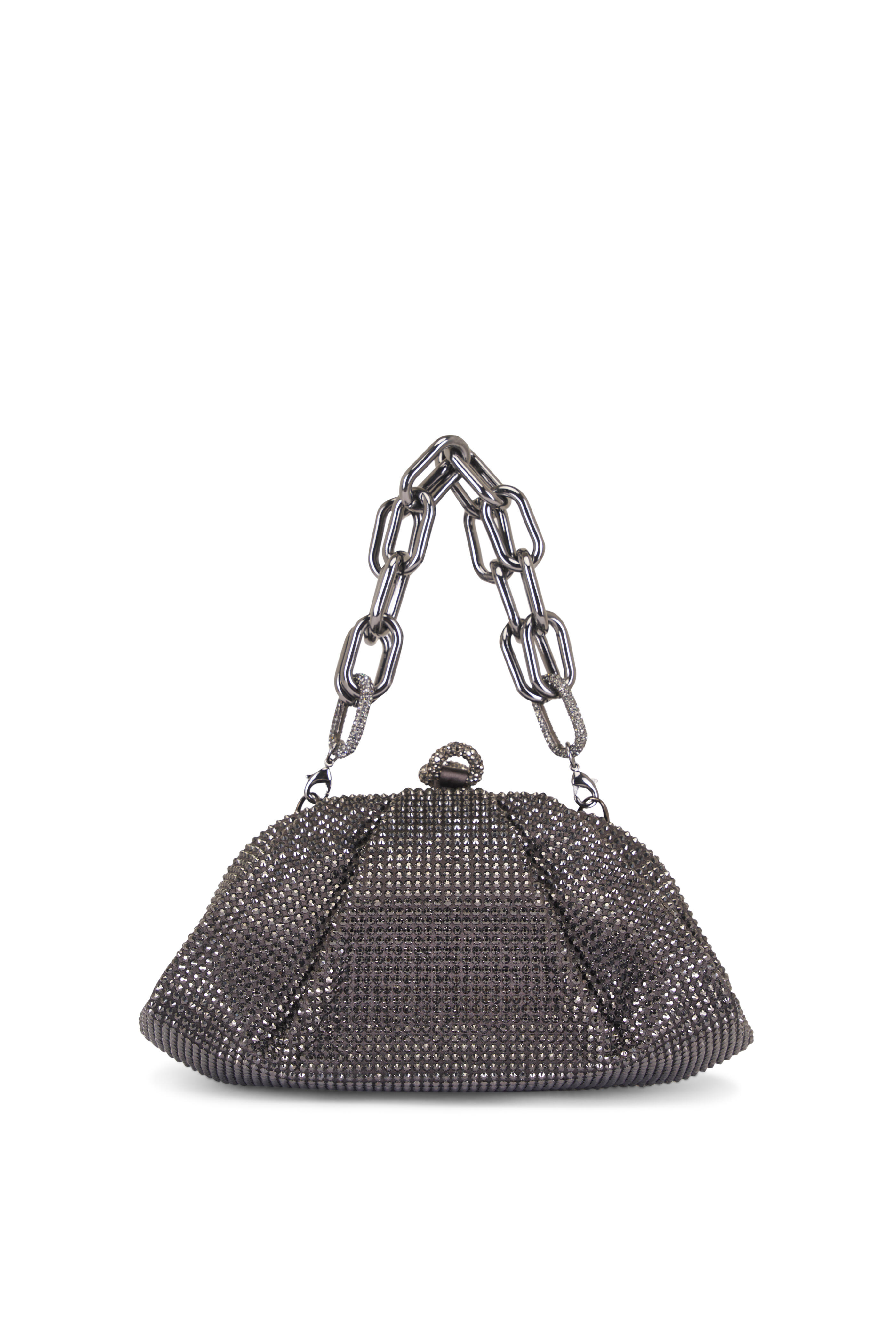 Judith Leiber Couture - Gemma Dark Gray Crystal Chain Top Handle Bag - view 1
