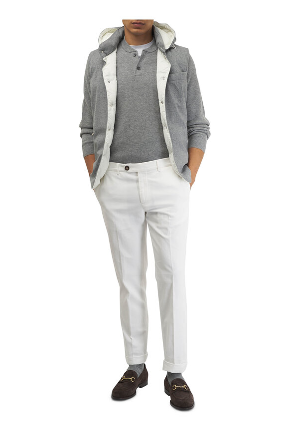 Brunello Cucinelli - Gray Cashmere Ribbed Henley