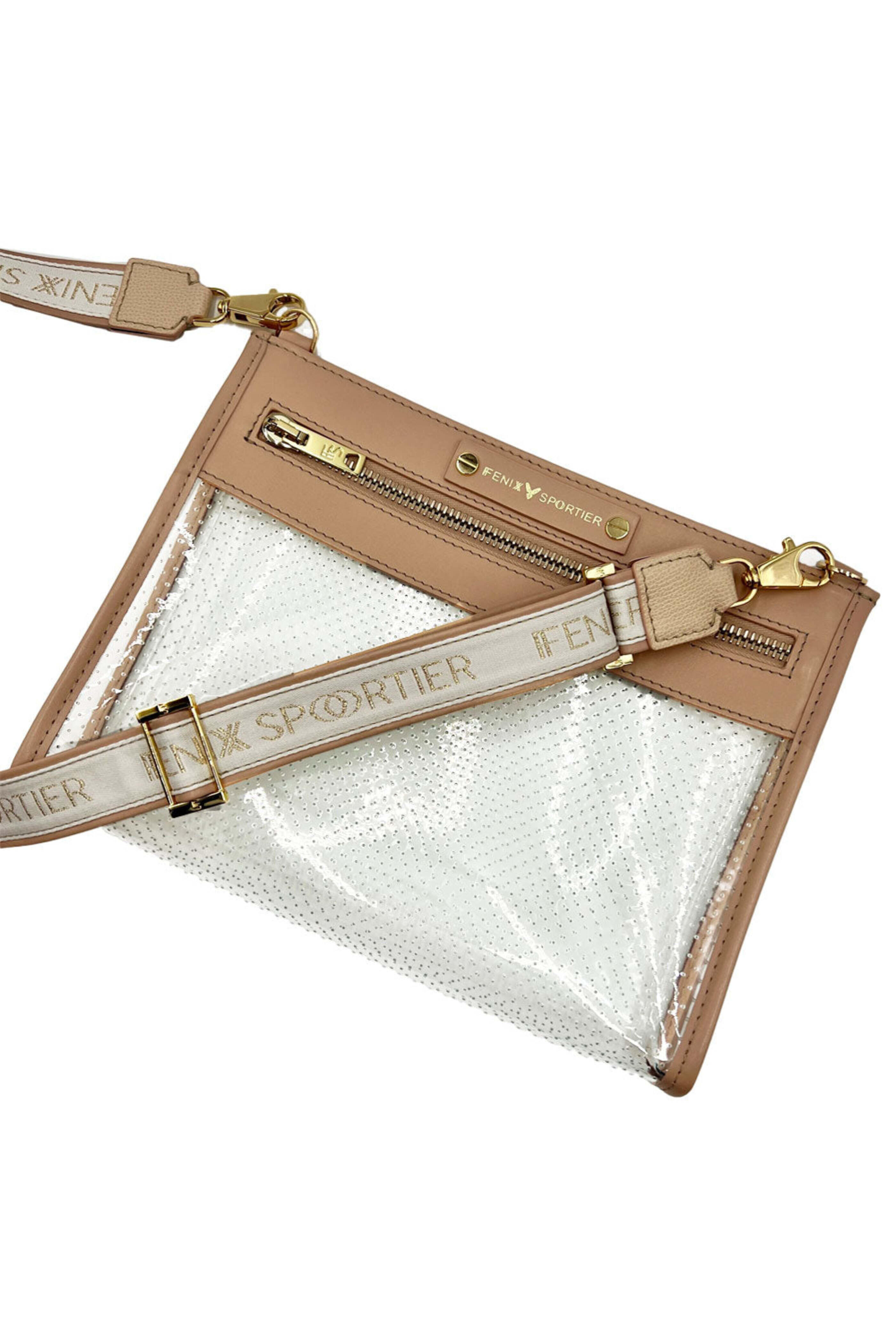 Fenix Sportier - Front Row Clear Crossbody Bag in Nude