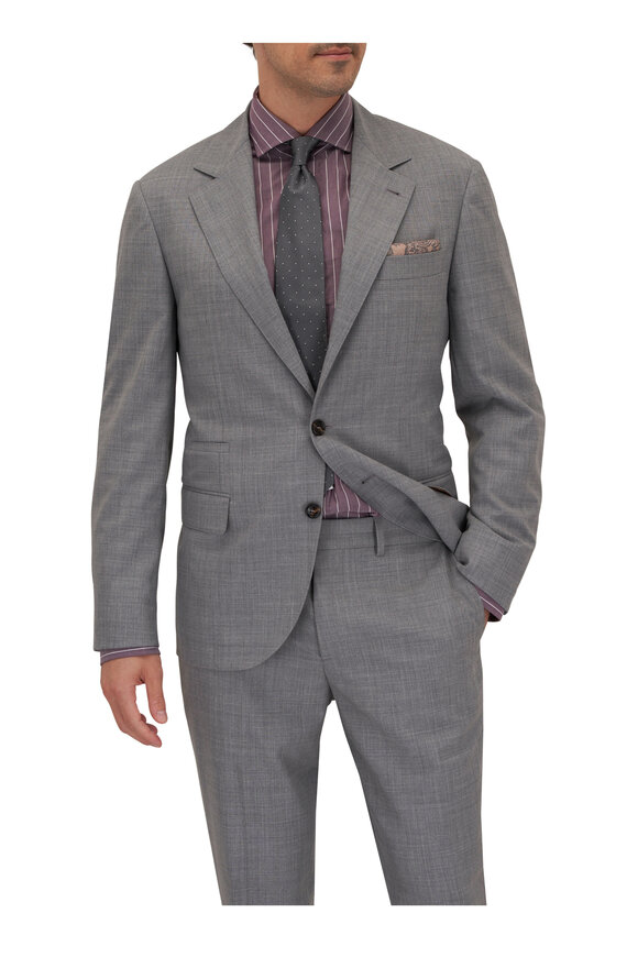 Brunello Cucinelli - Light Gray Virgin Wool Suit