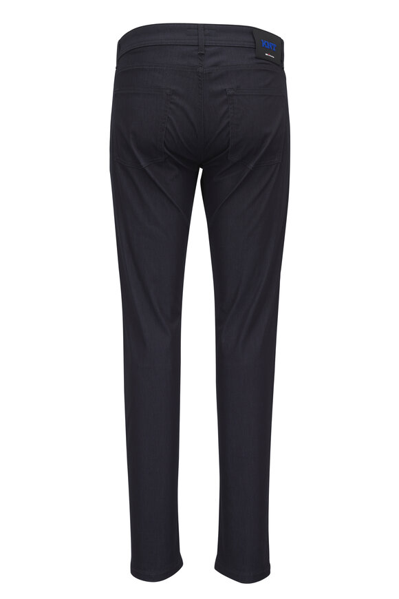 KNT Navy Blue Cotton Stretch Five Pocket Pant - view 2