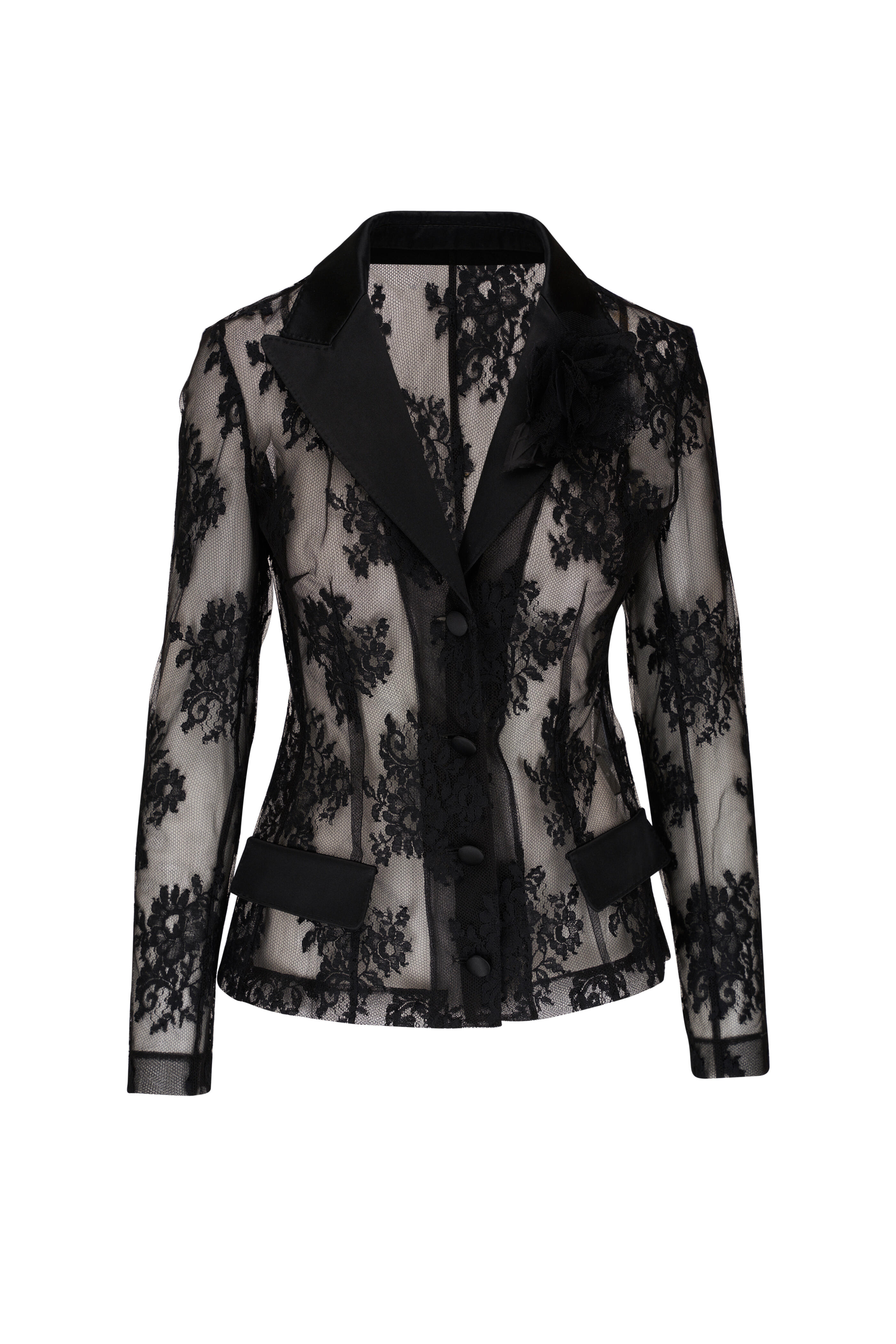 Dolce & Gabbana - Pizzo Chantilly Lace Black Jacket