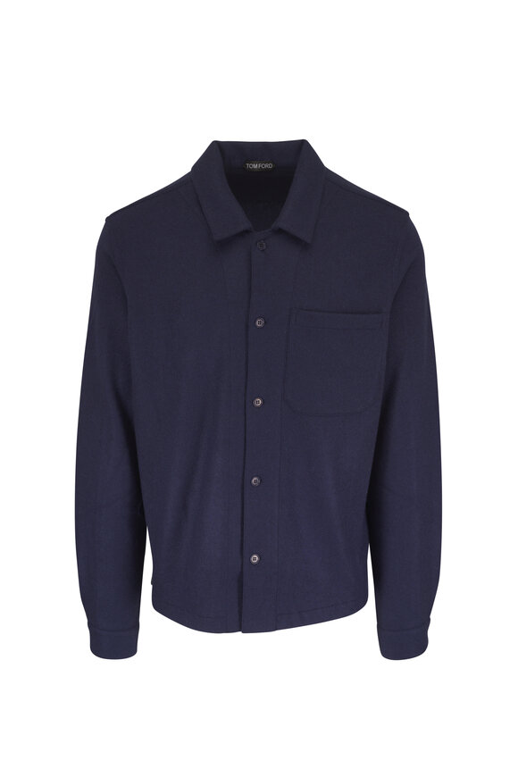 Tom Ford Navy Cashmere Overshirt - view 1