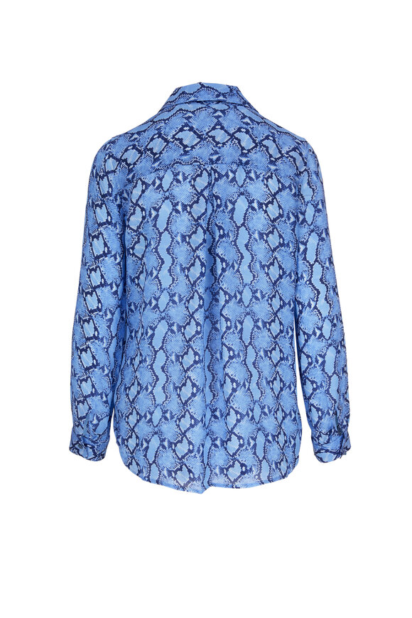 L'Agence - Nina Blue Paloma Snake Print Blouse