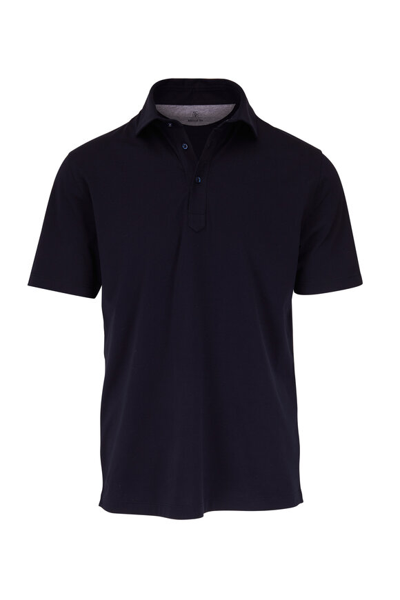 Brunello Cucinelli - Navy Jersey Regular Fit Polo