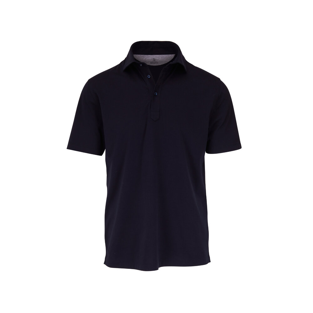 BRUNELLO CUCINELLE SLIMFITネイビー ポロシャツ BRUNELLO CUCINELLE SLIMFITネイビー ポロシャツ