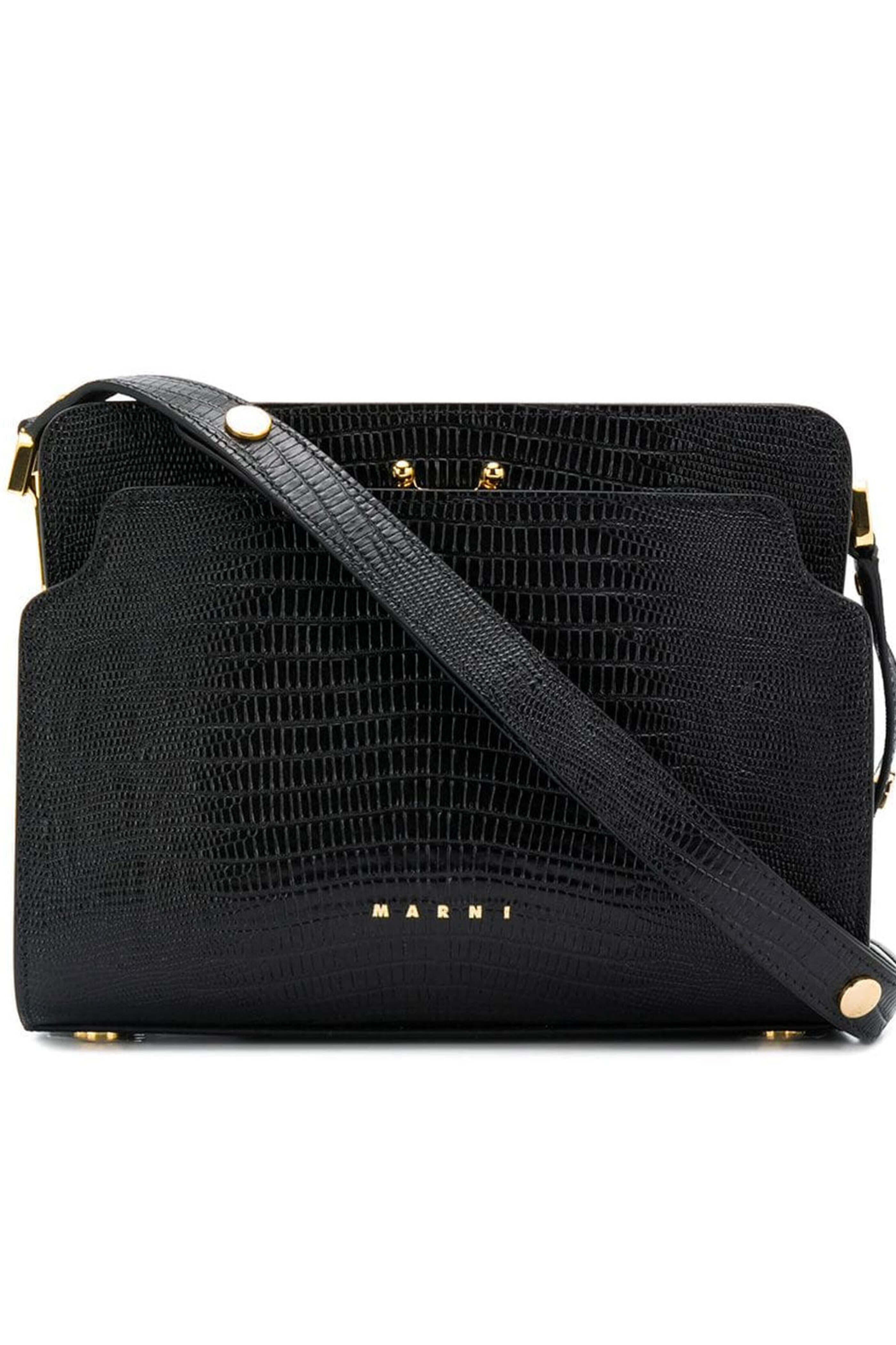 Marni - Large Reverse Trunk Bag in Black Lizard