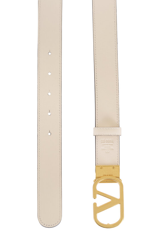 Valentino Garavani VLogo Signature Reversible Leather Belt, 30mm - view 4