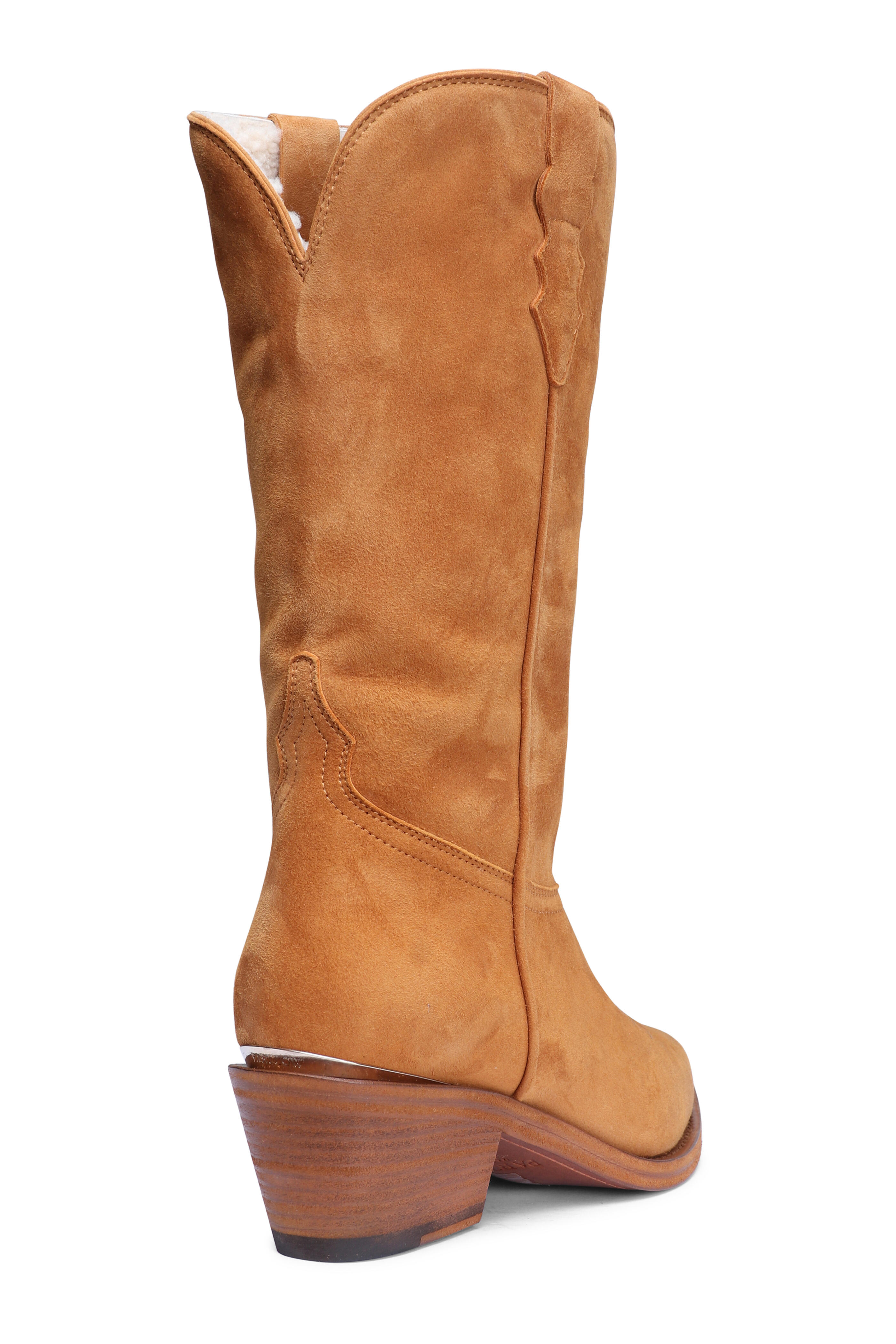 Partlow - Forest Cuoio Suede & Shearling Cowboy Boot